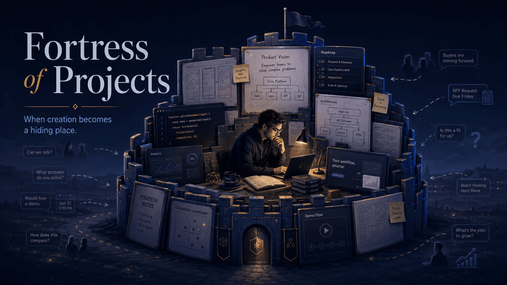founder builds a fortress of projects