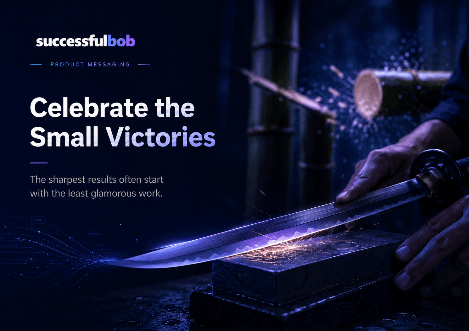 the mundane task of honing and sharpening a blade so that it can dramatically execute at the highest level